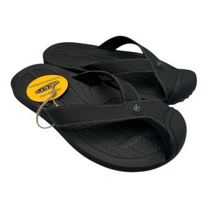 Keen Barbados TG Sandals Womens Sz 8 Black/Steel Grey Tong Flip‎ Flops 1029159